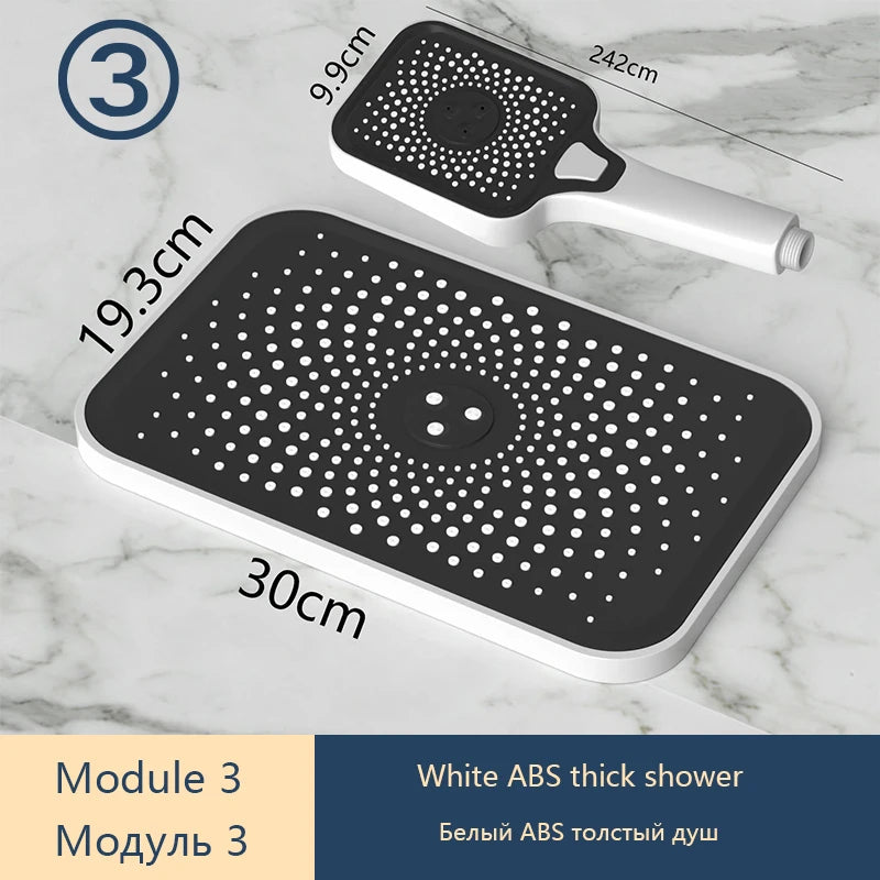 DIY Shower Set Bathroom Shower System Wall Mounted Bathtub Shower Faucet Gray Black Golden White Digital LED Temperature Shower