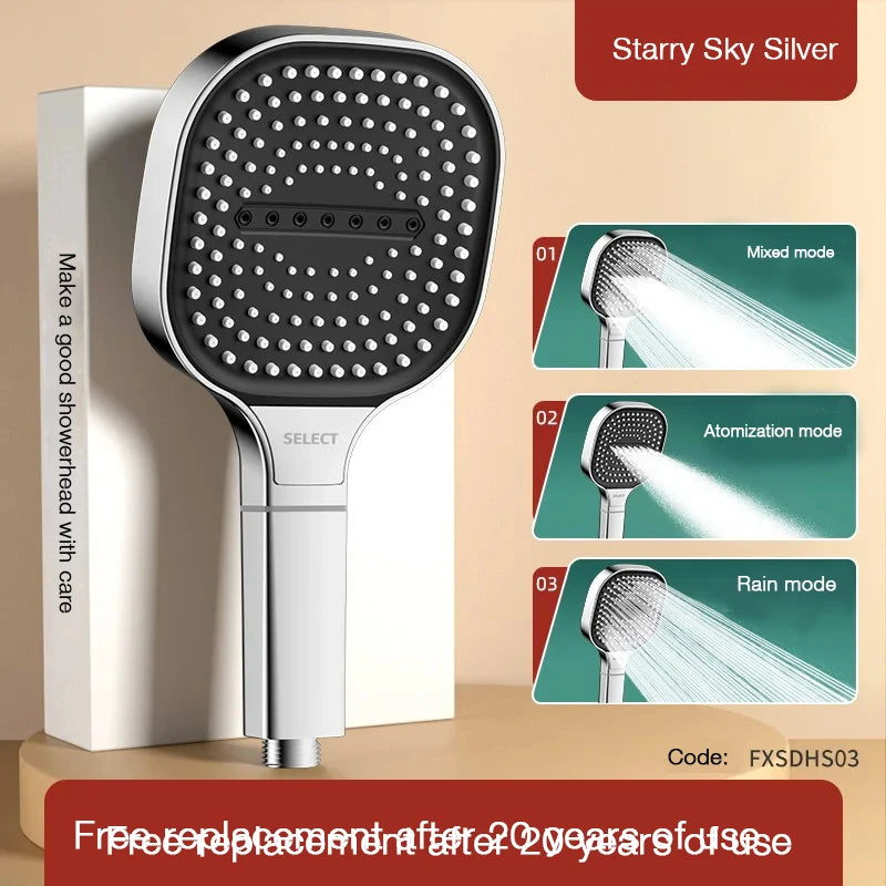 13cm Large Panel Nozzle 3 Modes Shower Shower Head High Pressure Water Massage Shower Head With Filter Element Sets