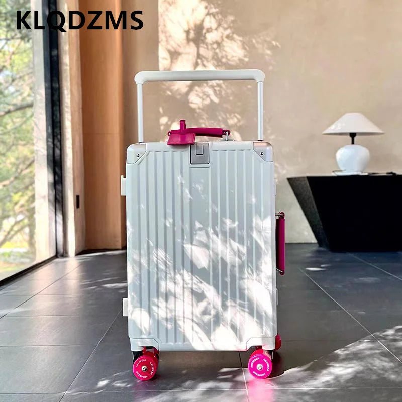 KLQDZMS Travel Luggage 24"26"28"30 Inch Women's Large Capacity Trolley Case 20 ”ABS+PC Boarding Case Men's Cabin Suitcase