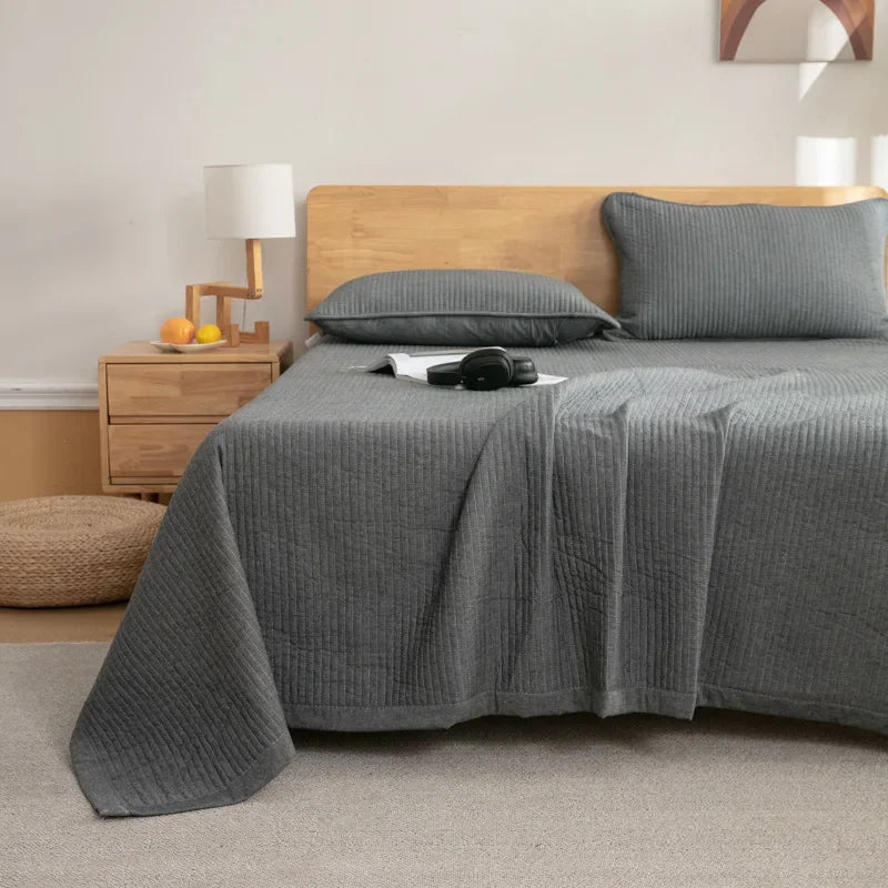 2024 new Class A cotton washed cotton antibacterial padded cotton bed cover thickened sheets breathable and comfortable