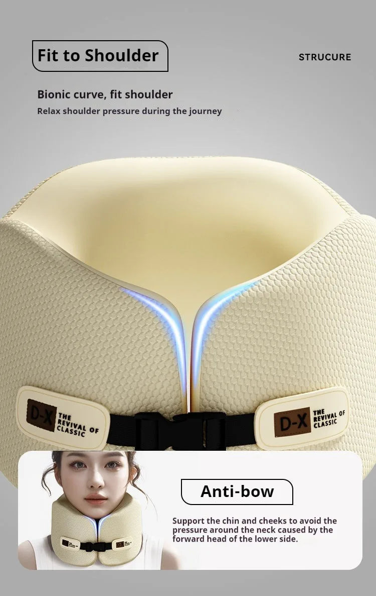 Travel Pillow U-Shape Pure Memory Foam Neck Pillow For Airplane Office Nap Cervical Pillows Flight Sleeping Head Neck Support