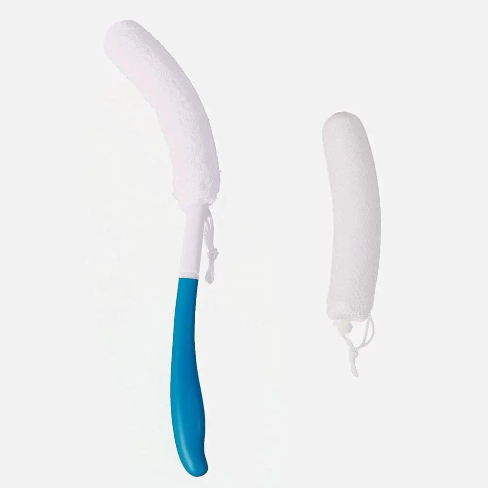 Fat people Suitable For Elderly Great Ergonomics Bath Brush Long Anti-Slip Silicone Back Scrubber For Shower Curved Handle