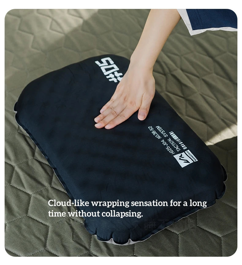 ShineTrip Outdoor Camping Inflatable Pillow Foldable Portable Ultra-light Air Pillow, Comfortable Sleep Pillow with Neck Support