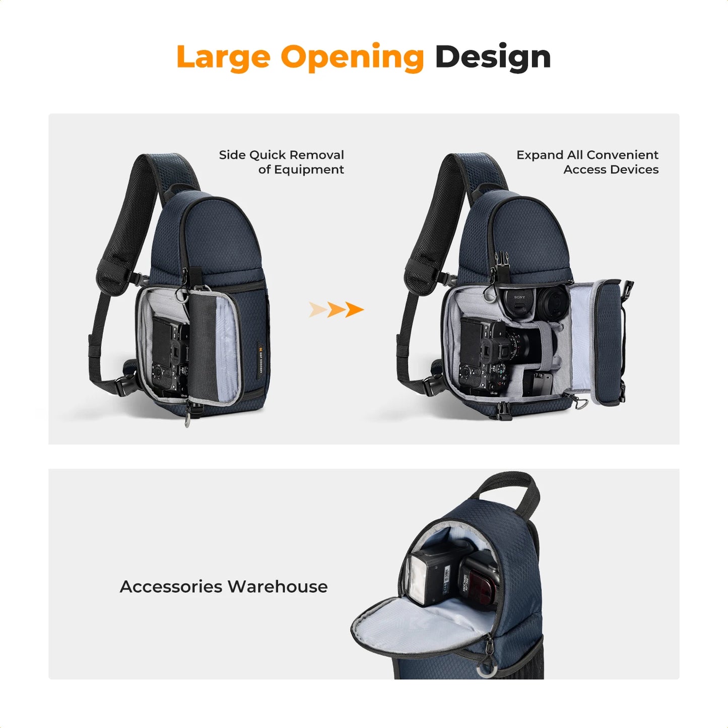 K&F Concept Camera bag Photography Backpack 10L Waterproof Camera Sling Backpack DSLR/SLR Camera Case Sony Fuji Photography Bags
