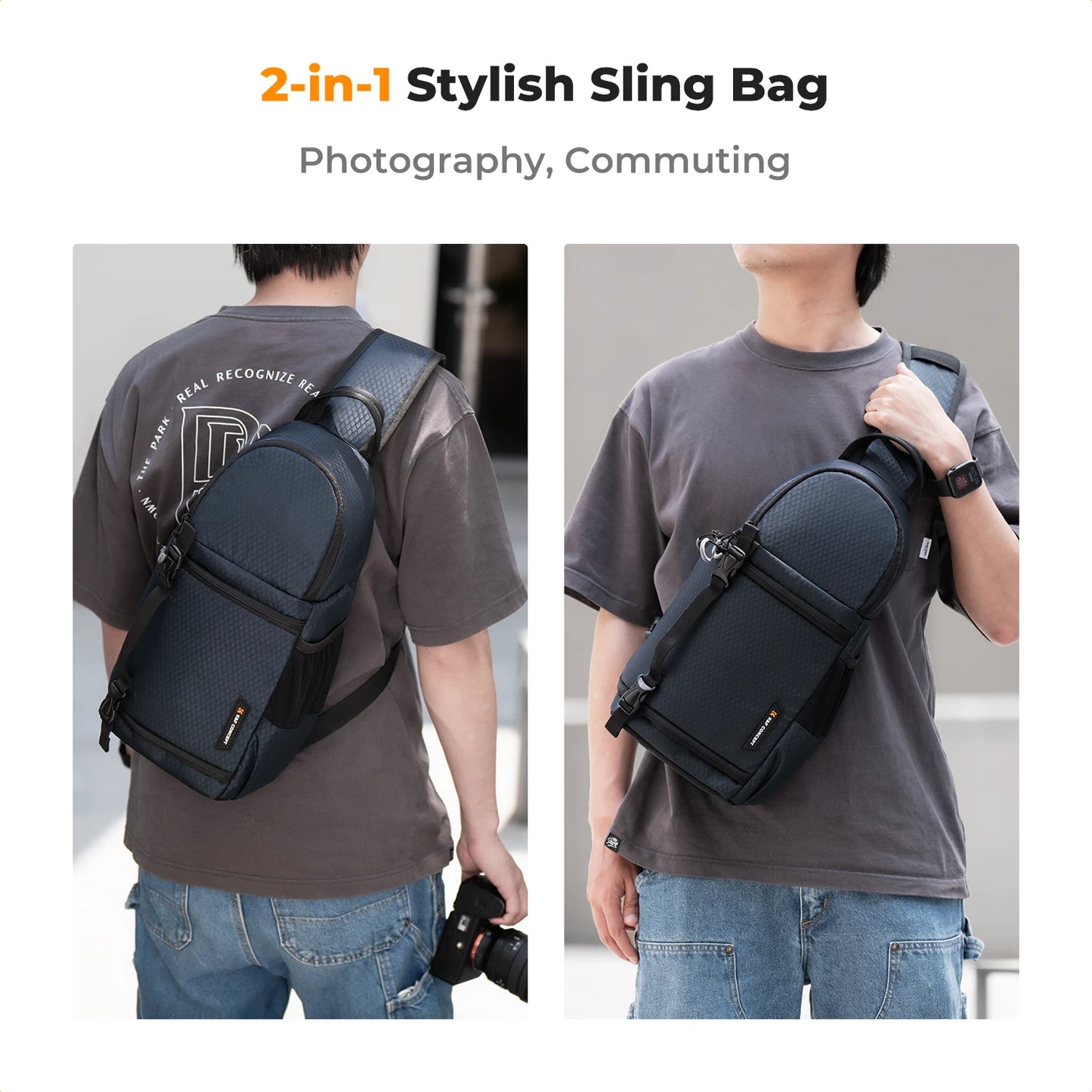 K&F Concept Camera bag Photography Backpack 10L Waterproof Camera Sling Backpack DSLR/SLR Camera Case Sony Fuji Photography Bags