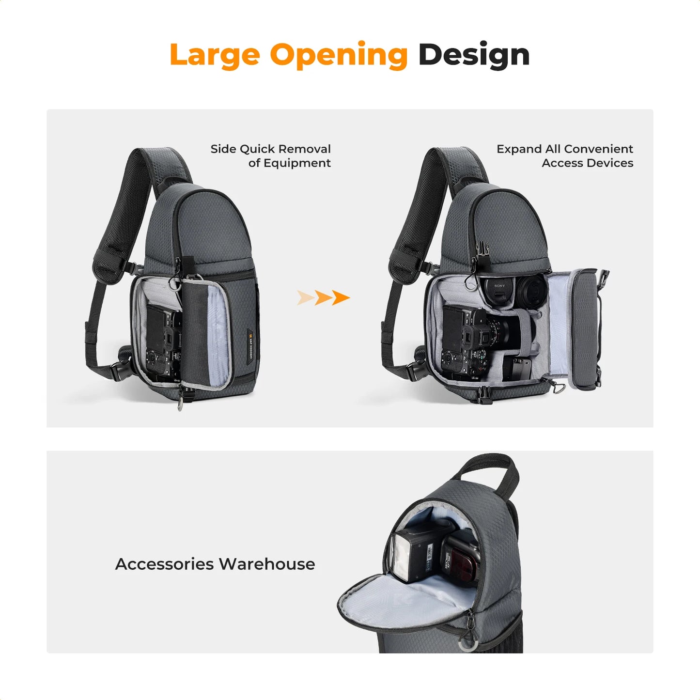 K&F Concept Camera bag Photography Backpack 10L Waterproof Camera Sling Backpack DSLR/SLR Camera Case Sony Fuji Photography Bags