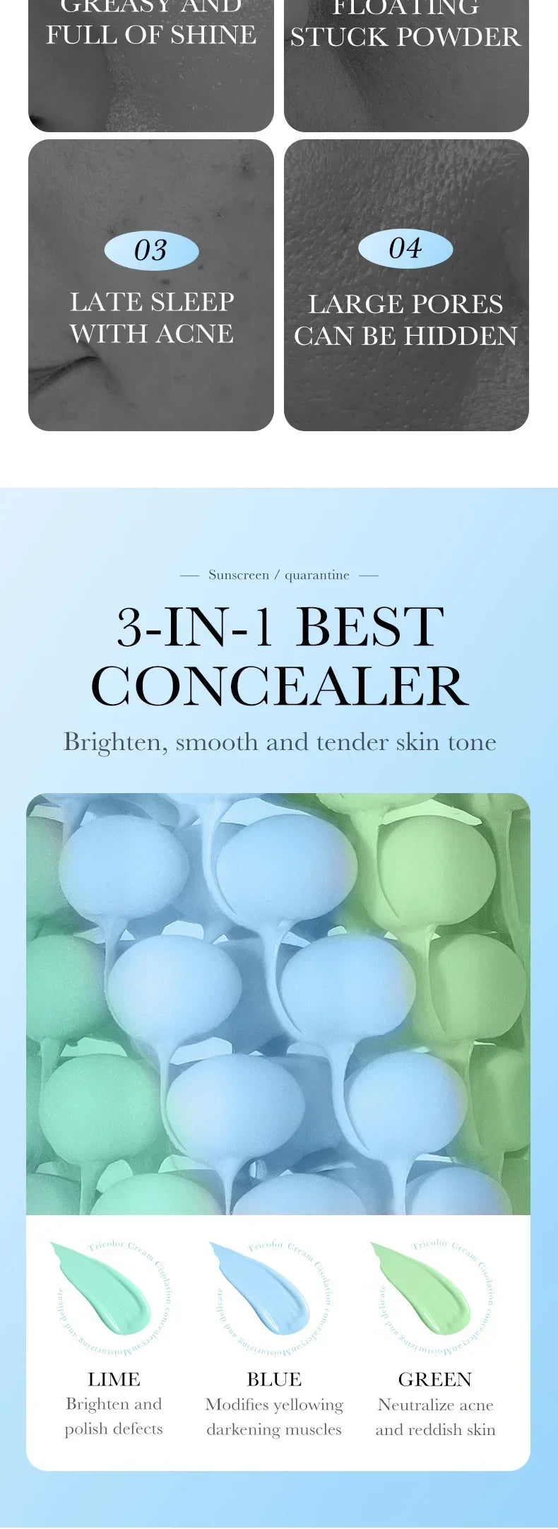 40ml Isolation Cream Face Primer Moisturizing Invisible Pores Facial Brighten Foundation Correcting Skin Tone Cosmetics Makeup
