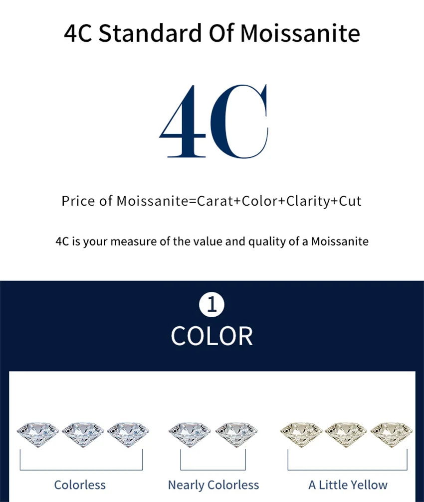 Tbestone Real Moissanite Diamond Ring D Color 1 CT925 Sterling Silver Fully Set Gemstones Beautiful Wedding Gift for Women