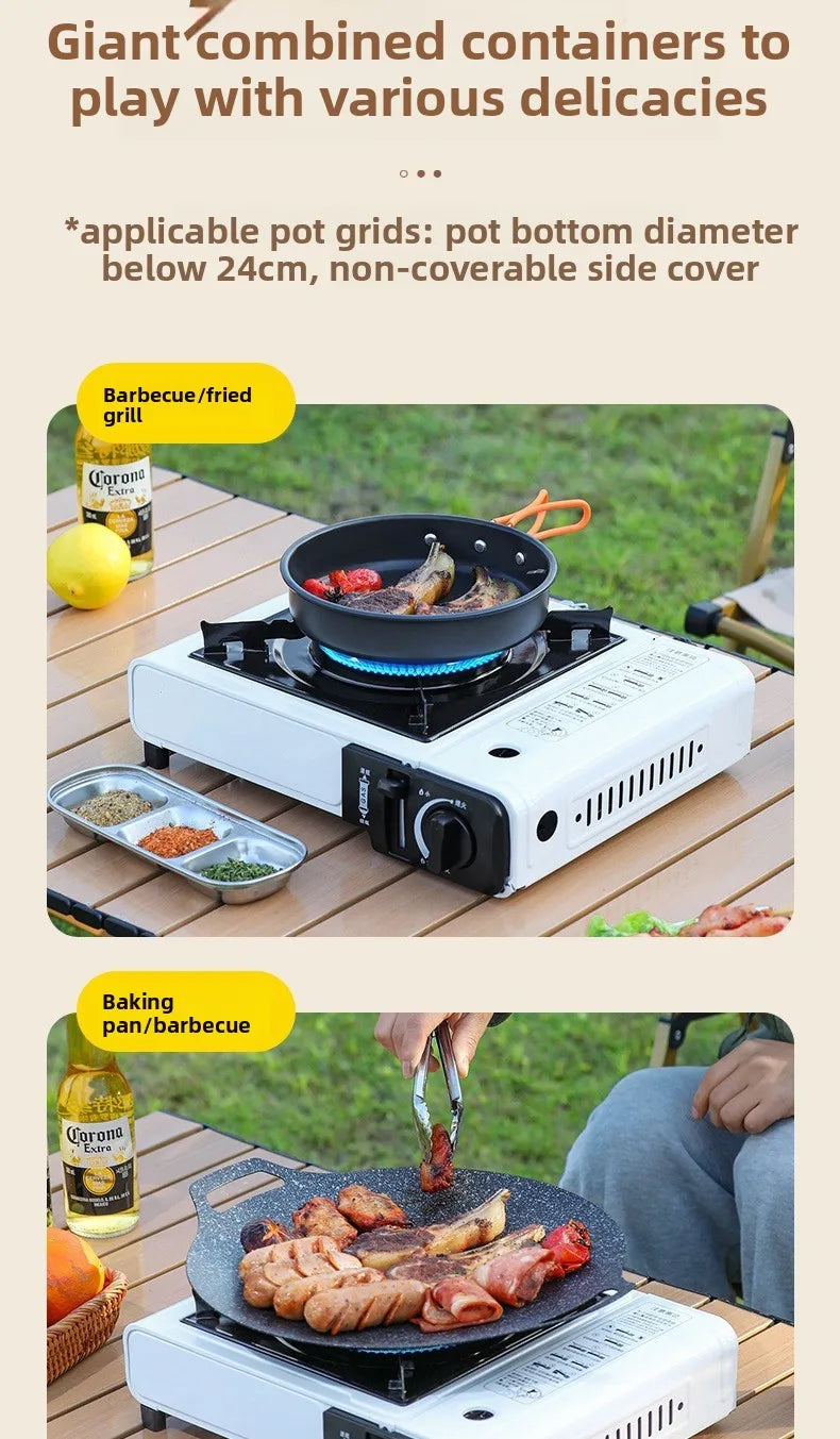 2025Portable Outdoor Cassette Stove Butane Gas Stove for Hot Pot BBQ Camping Cooking Lightweight Compact Design