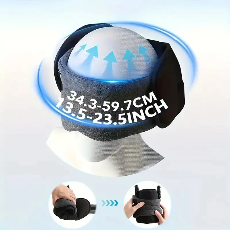 Adjustable Travel Neck Pillow with Eye Mask Set Head Support for Sleeping on Airplane Car Train Breathable Prevents Head Shaking