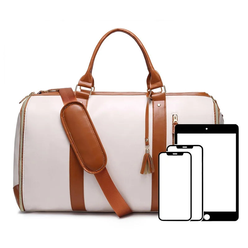 75L Large Capacity PU Foldable Travel Bag Lightweight Traveling Duffel Bag for Women Men Tote Bag Carry On Luggage Bag