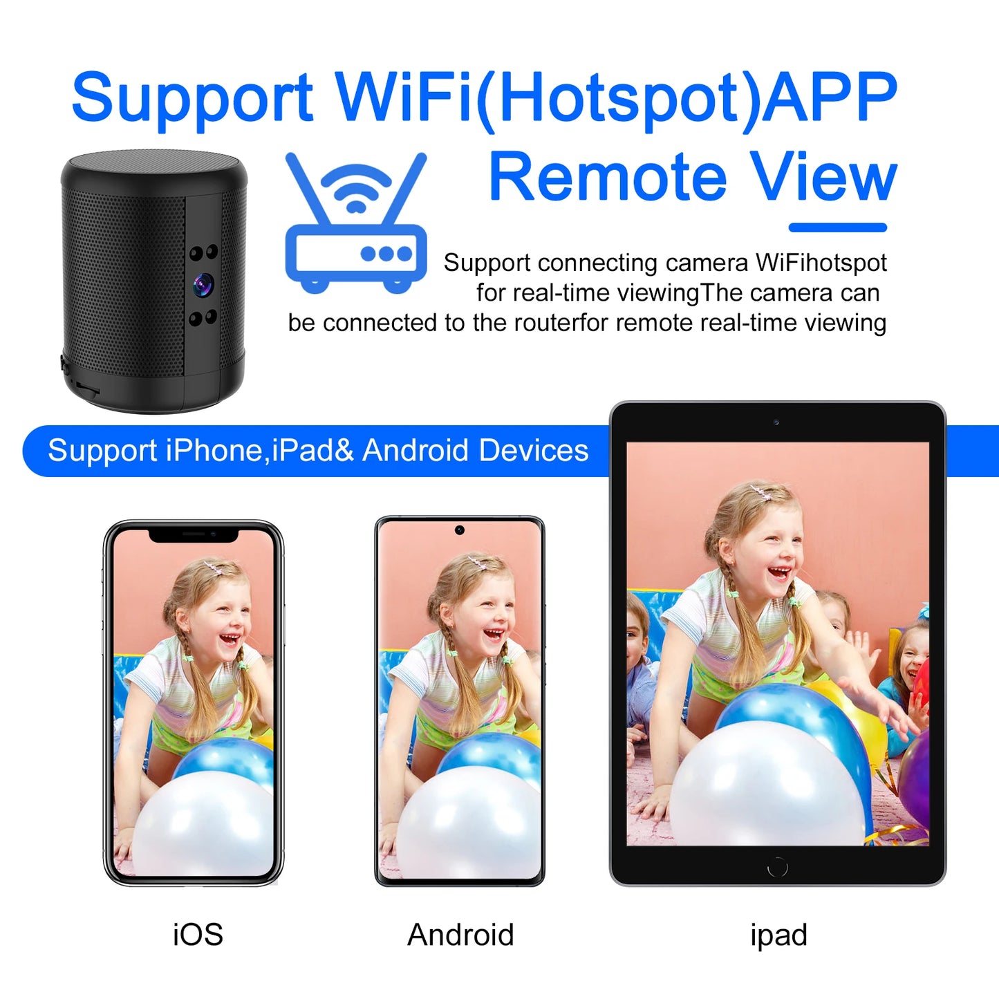 4K HD Mini Home Security Surveillance Camera WiFi Bluetooth Speaker Two-Way Remote Intercom Night Vision Battery Operated