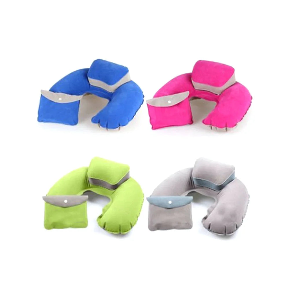 U Shaped Inflatable Pillow Ergonomic Neck Support Tpu Camping Pillow Lightweight Travel Pillow Airplane Neck Pillow Ultralight