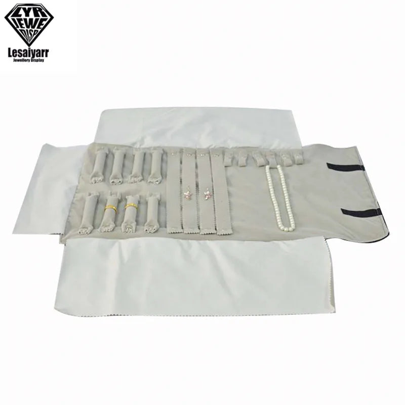 Jewelry Roll Up Bag Organizer Soft Velvet Travel Bags Necklace Earrings Ring Bracelet Carrier Storage Case Bangle Watch Holder