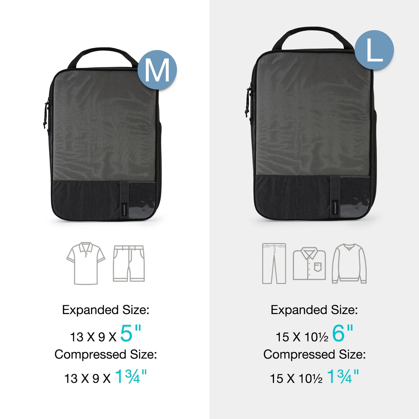 BAGSMART Packing Cubes Compression Storage Bag Travel Lightweight Suitcase Organizer Accessories Luggage Organizer Travel Bag