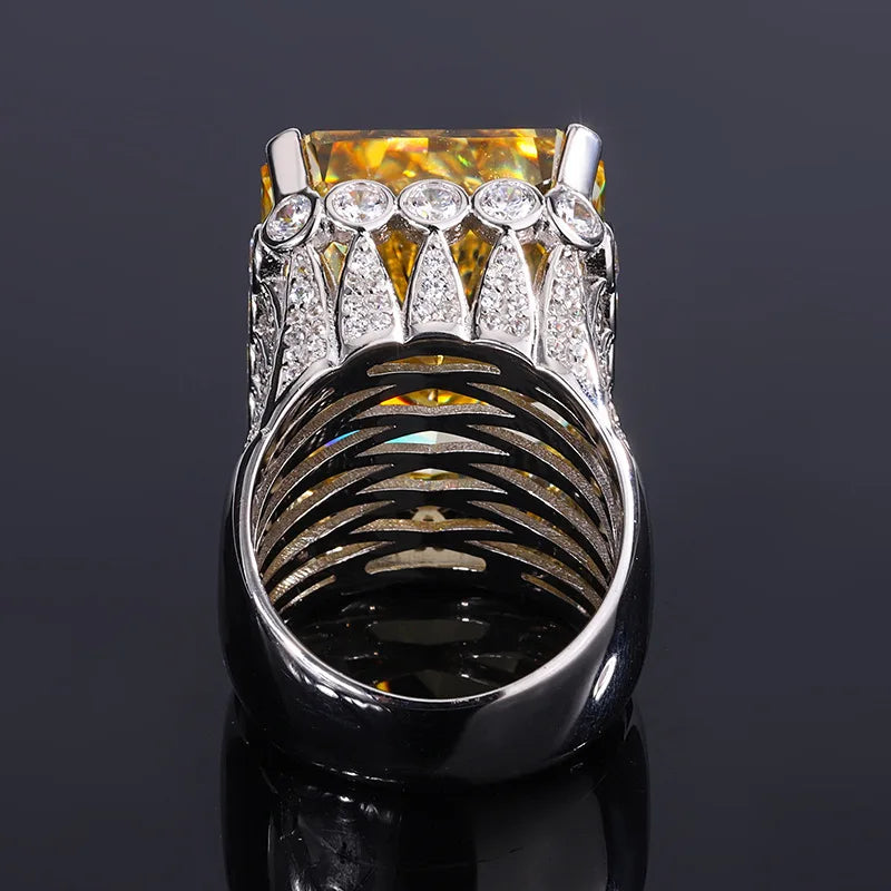 Jewelry S925 Full Body Silver High Carbon Diamond 80 Carat Luxury Inlaid Large Ring Main Stone 18 * 23 Women's Jewelry