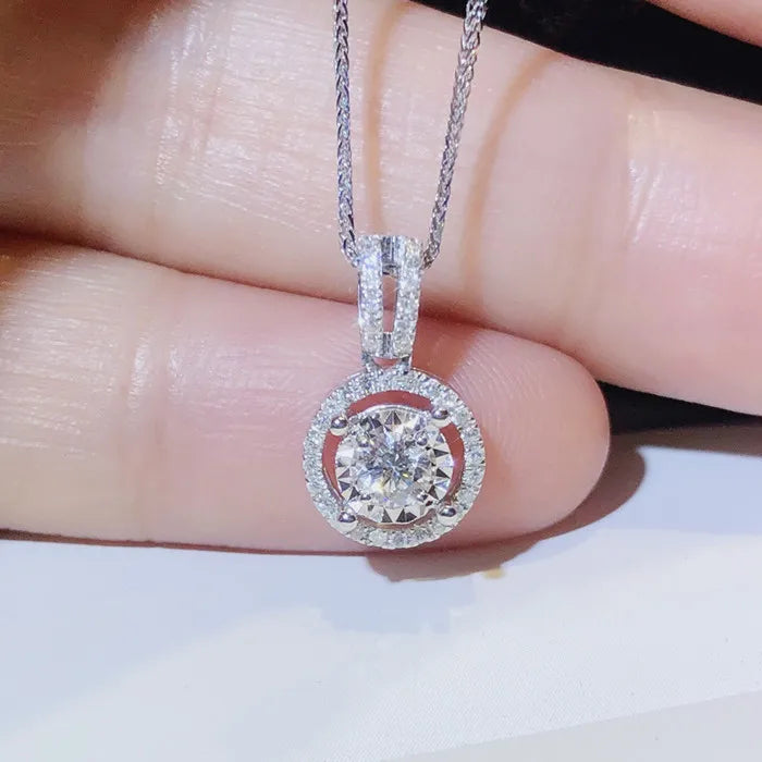 Solitaire 3ct Lab Moissanite Diamond Pendant Real 925 Sterling Silver Charm Party Wedding Pendants Necklace For Women Jewelry