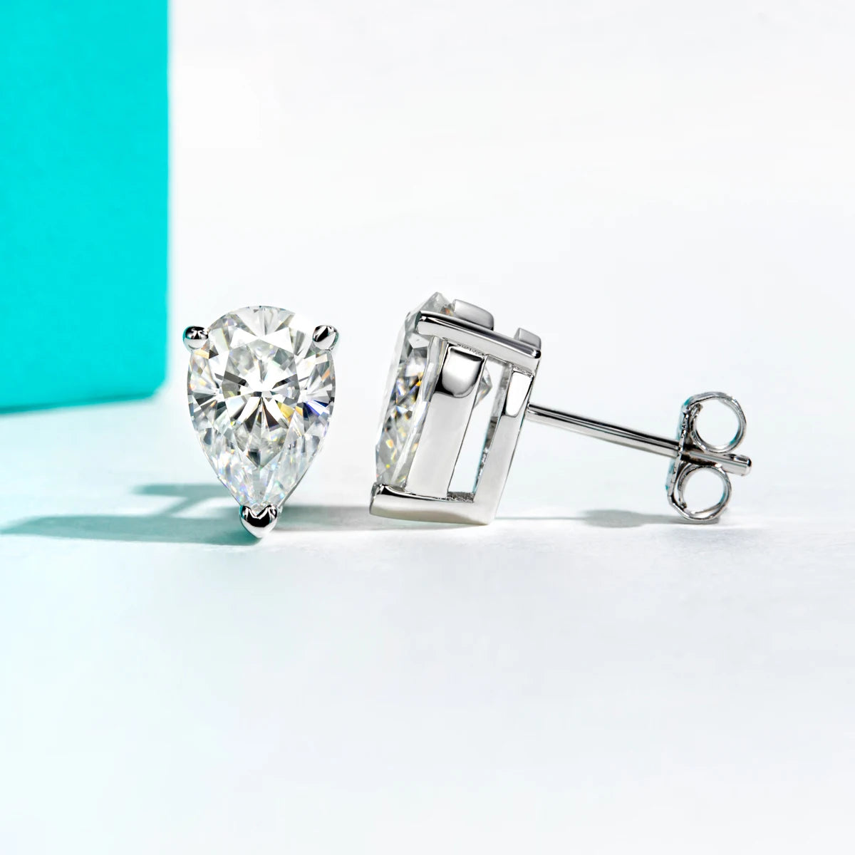 AnuJewel 2.5ct Pear Moissanite Necklace 1.2ct Earrings 925 Sterling Silver Wedding Jewelry Set Valentine's Day Gifts For Girls