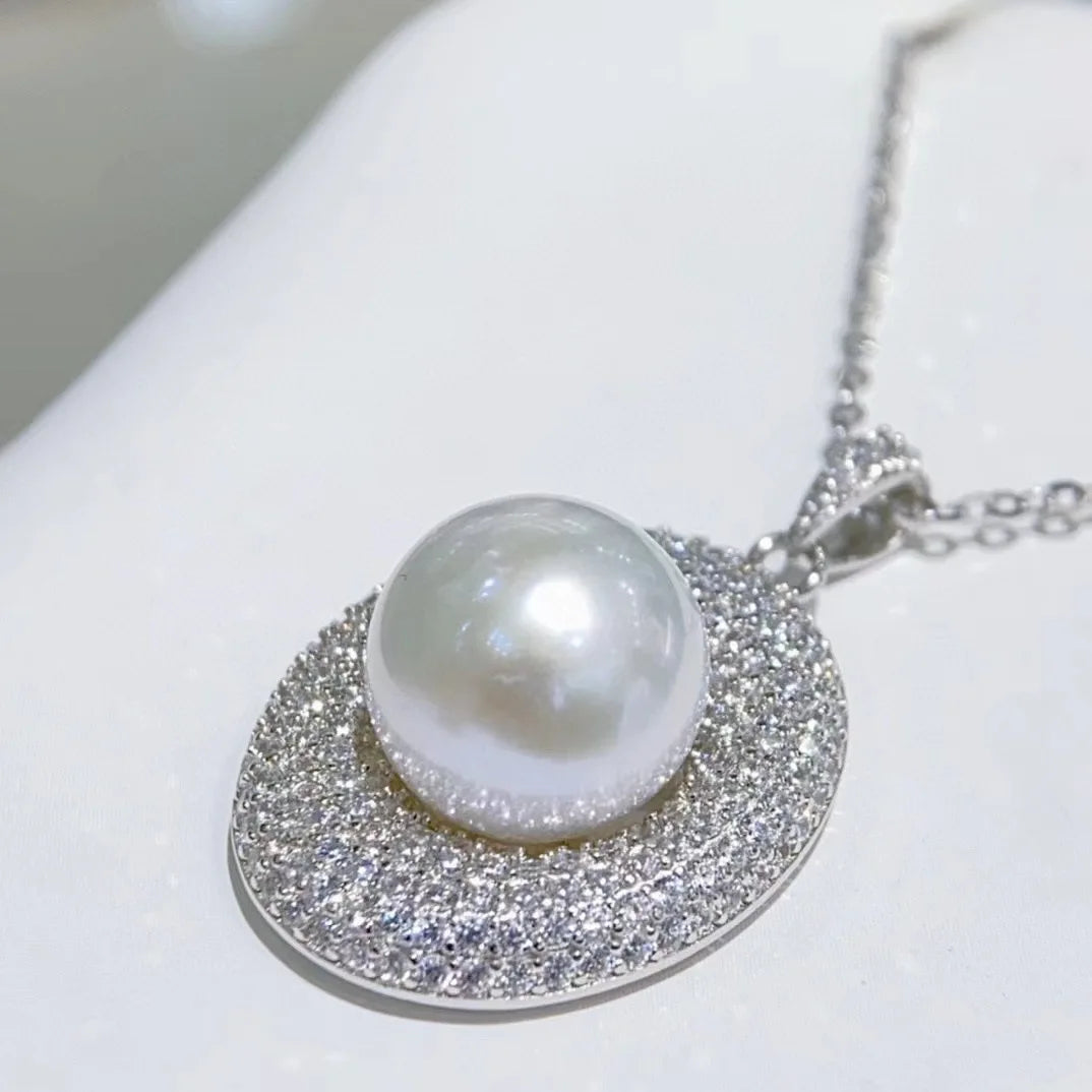 Fine 11-12mm Natural Sea Genuine Pearl Pendants Design Free Shipping for Women Wedding Jewelry 925 Sterling Silver