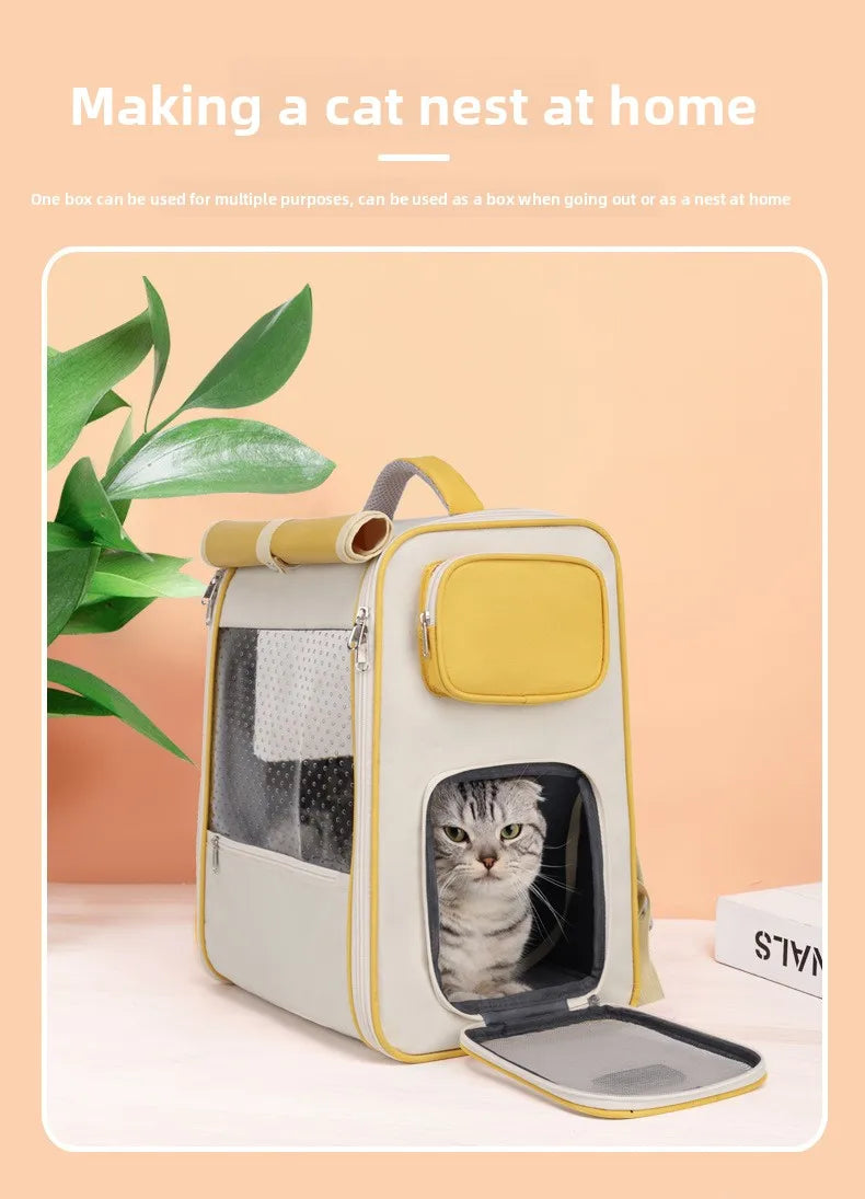 Multifunctional pull rod pet bag portable cat suitcase cat bag outing large capacity double shoulder breathable pet backpack