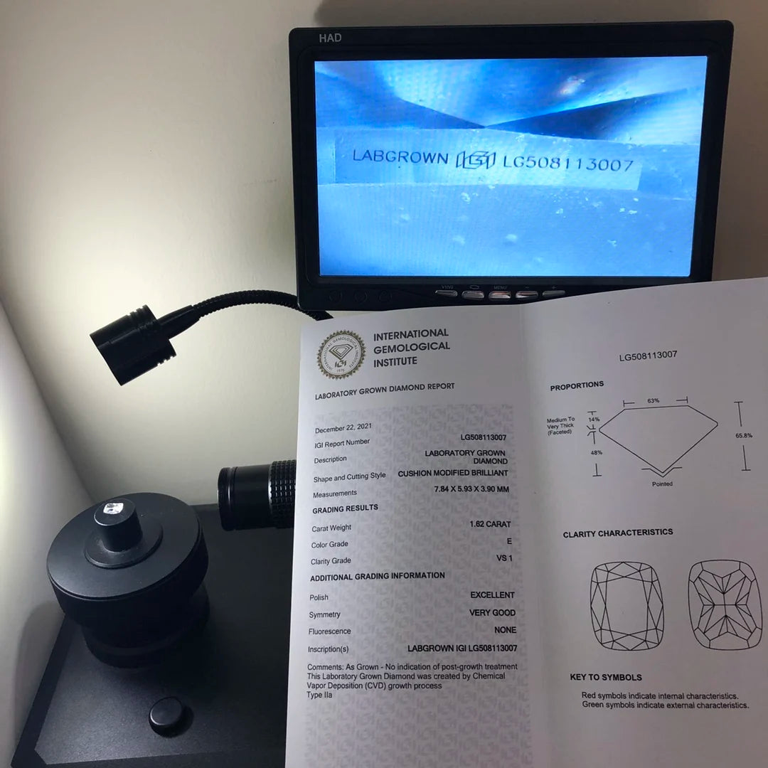 Diamanti Lab Grown Taglio Cuscino con Certificato IGI