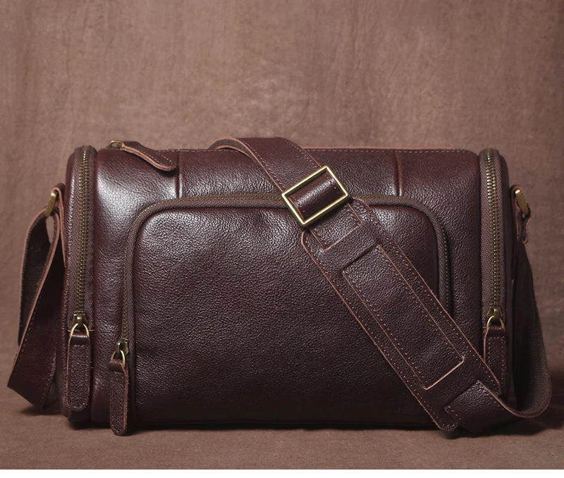 GURO Higher Quality Genuine Leather Shoulder Bag Men's Party Deluxe Crossbody Vintage Top Cowhide multicompartment Messenger Bag