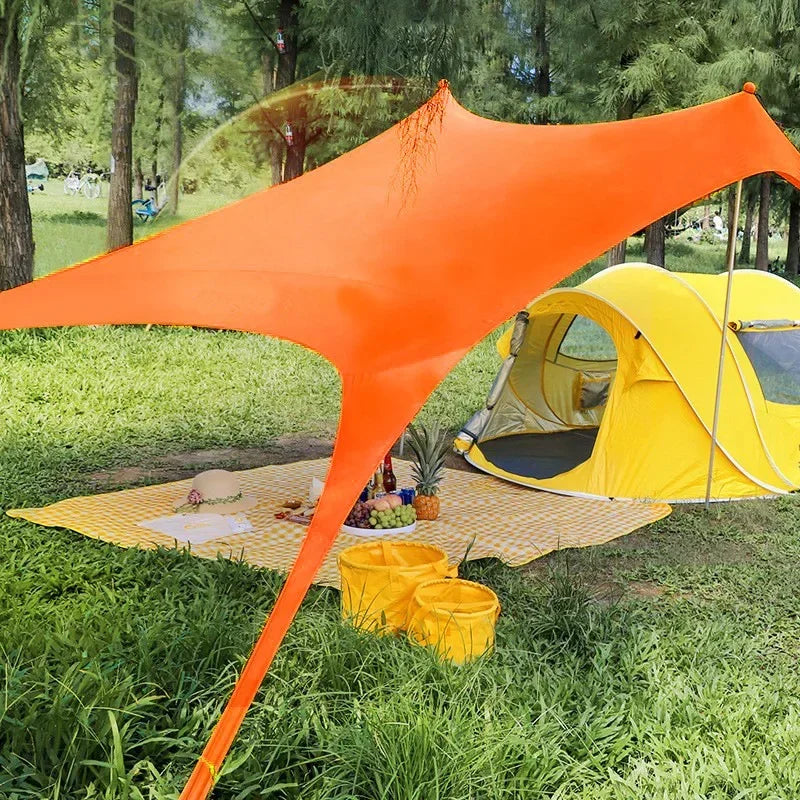 Outdoor Beach Tent Portable Camping Sun Shelter UPF50+ Family Seaside Travel Tent Outdoor Windproof One-piece Beach Canopy