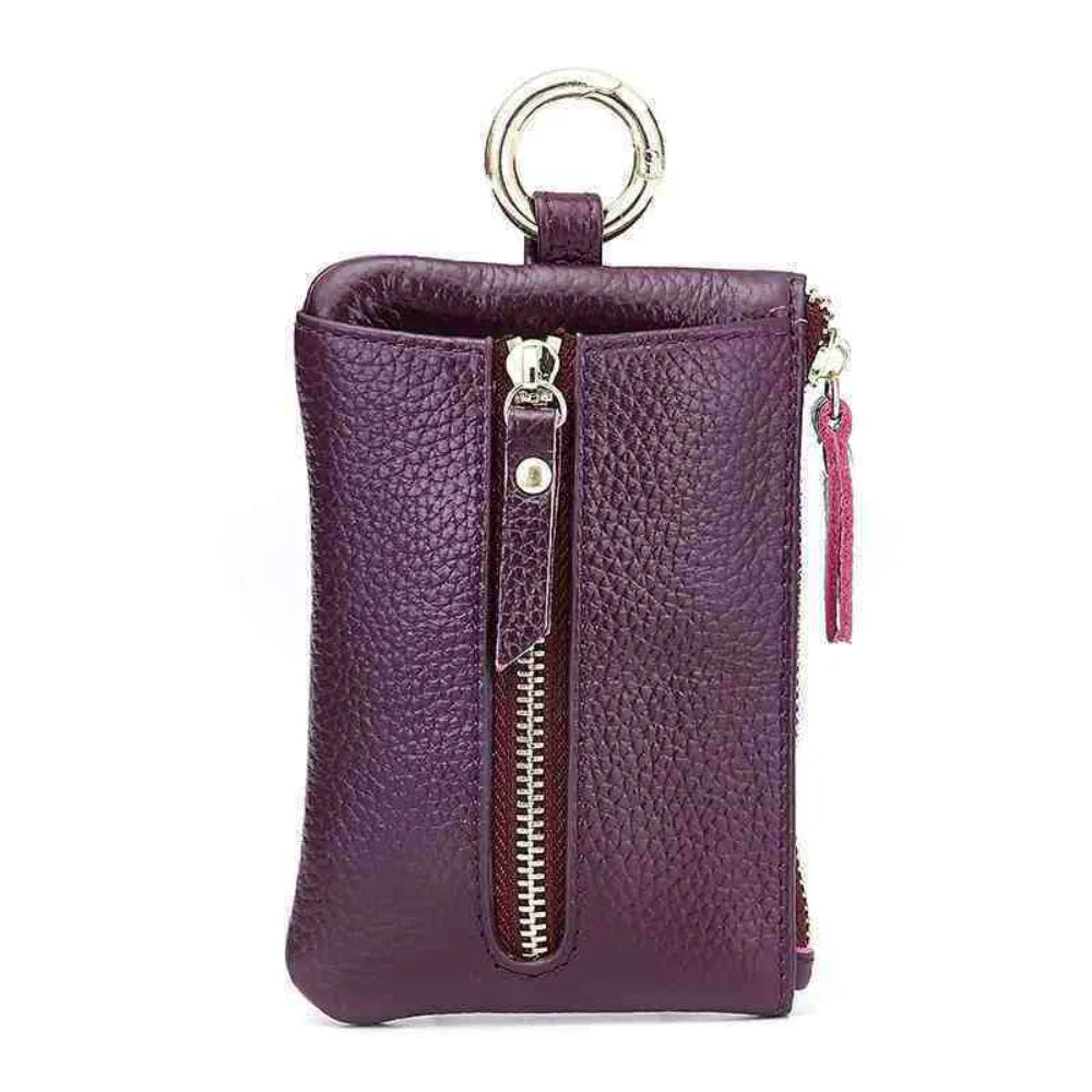 New PU Leather Key Wallets Unisex Retro Keys Organizer Men Women Key Card Holders Housekeeper Keychain Cover Coin Zipper Purse