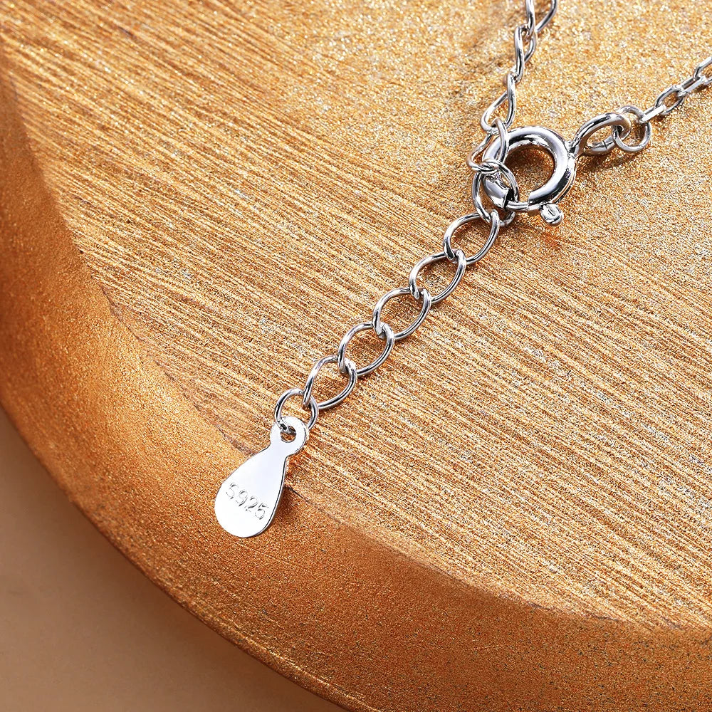 Smile Shape All Moissanite Pendant Necklace for Women 7-stone D Color Diamond Neck Chain S925 Sterling Silver Fine Jewelry