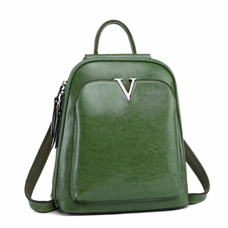 Fashionable High-Quality Leather Women's Backpack Casual Multifunctional Large Capacity Hot Sale Of The Season New Style Double