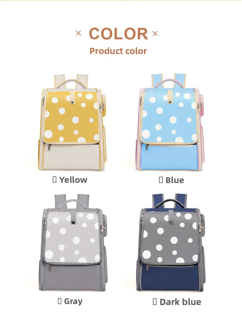 Multifunctional pull rod pet bag portable cat suitcase cat bag outing large capacity double shoulder breathable pet backpack