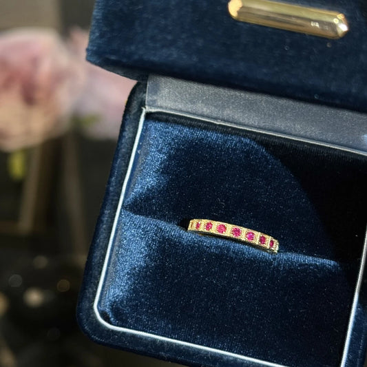 Wong Rain Solid 925 Sterling Silver 2 MM Sapphire Ruby Emerald High Carbon Diamond Gemstone Row Ring for Women Fine Jewelry Band