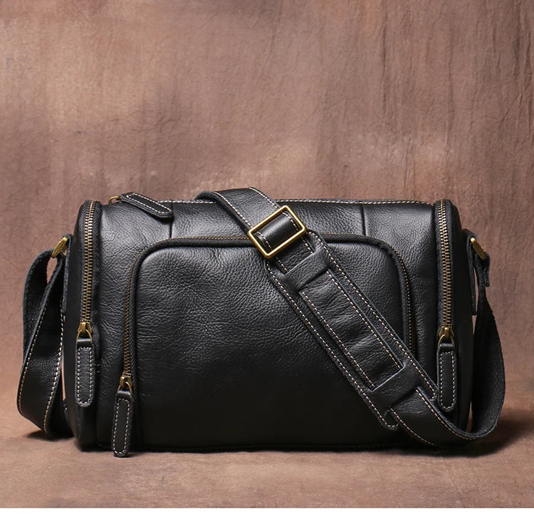 GURO Higher Quality Genuine Leather Shoulder Bag Men's Party Deluxe Crossbody Vintage Top Cowhide multicompartment Messenger Bag