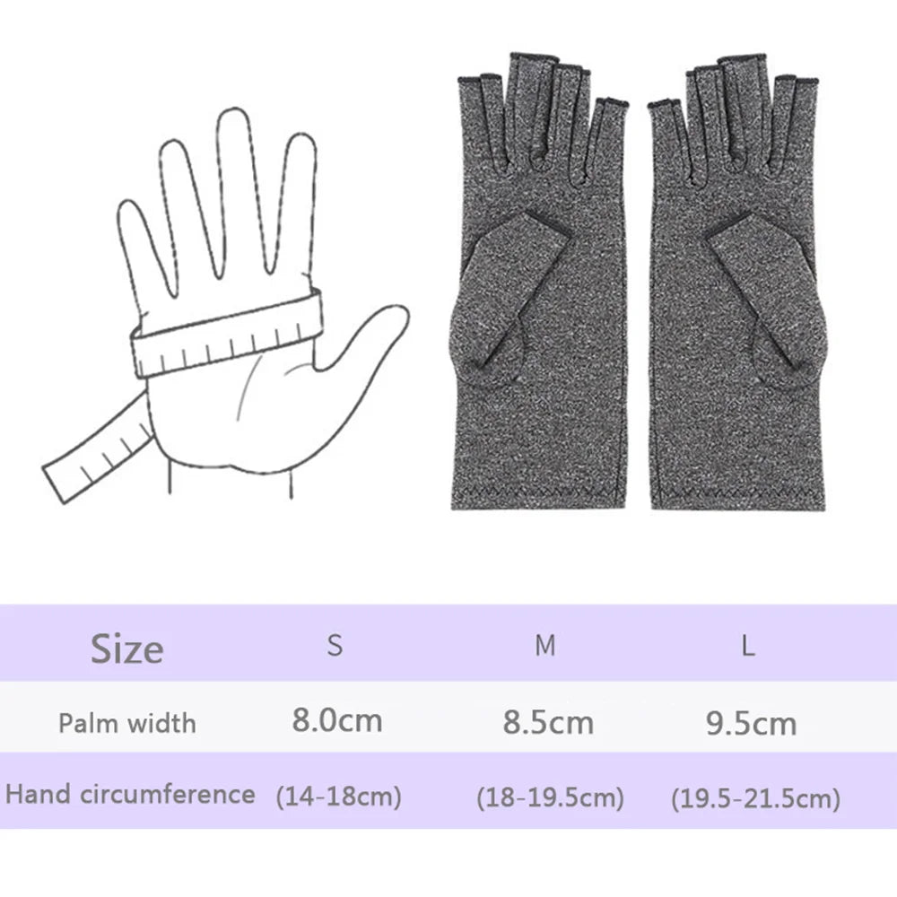 1 Pair Compression Arthritis Gloves Premium Arthritic Joint Pain Relief Hand Gloves Therapy Open Fingers Compression Gloves