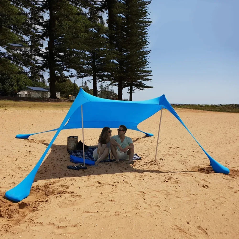 Outdoor Beach Tent Portable Camping Sun Shelter UPF50+ Family Seaside Travel Tent Outdoor Windproof One-piece Beach Canopy