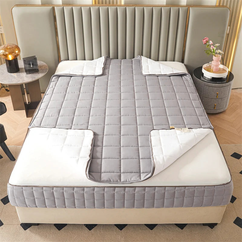 Six Sides All Inclusive Mattress Cover with Zipper Thicken Fitted Sheet Quilted Mattress Protector Pad Couple Customized Size