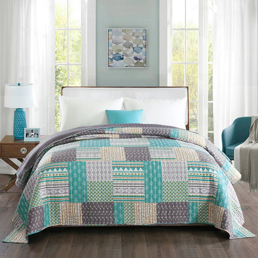 150*200/220*240/170*210/240*260cm Skin-friendly Bedspread Quilted Patchwork Bed Throw Blanket Lightweight Comfortable Coverlets