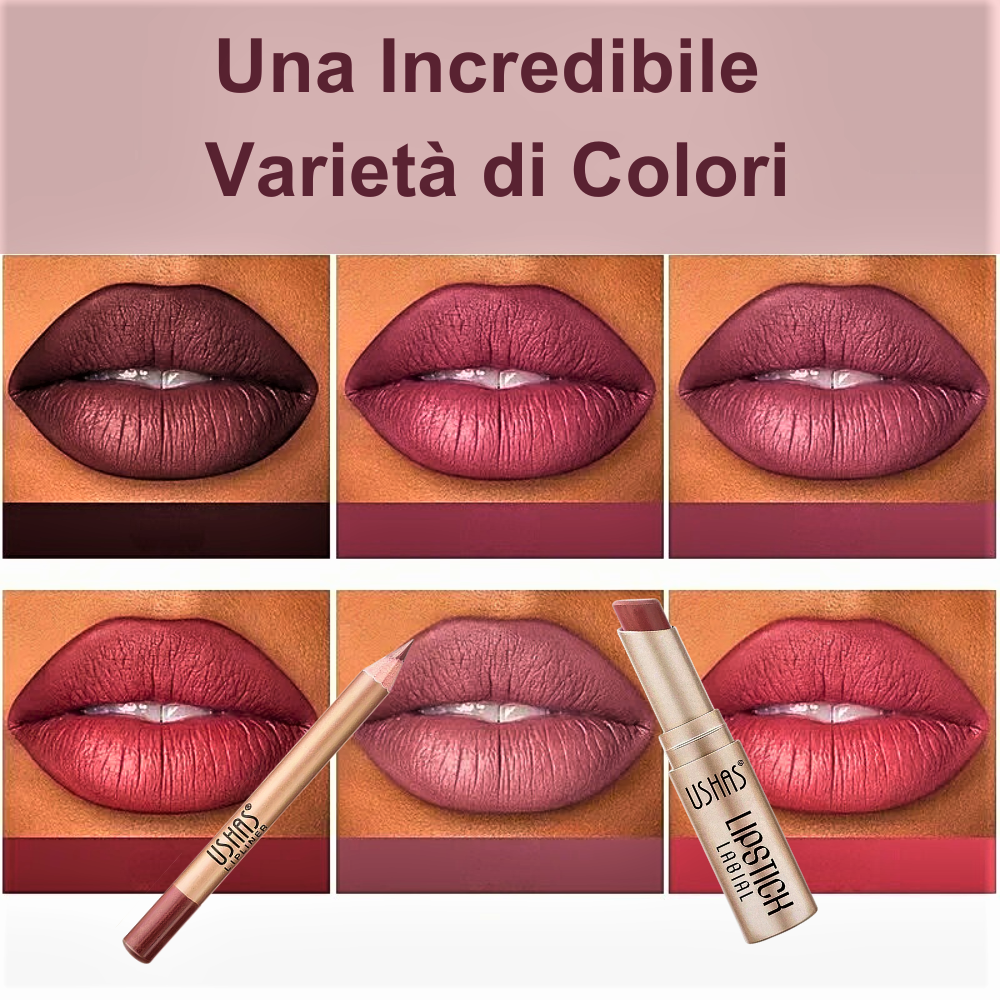 Set Rossetto & Matita per labbra – Eleganza Senza Tempo, Comfort Assoluto