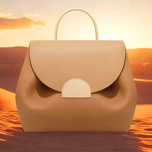 Borsetta Esagonale in Vera Pelle di Vitellino