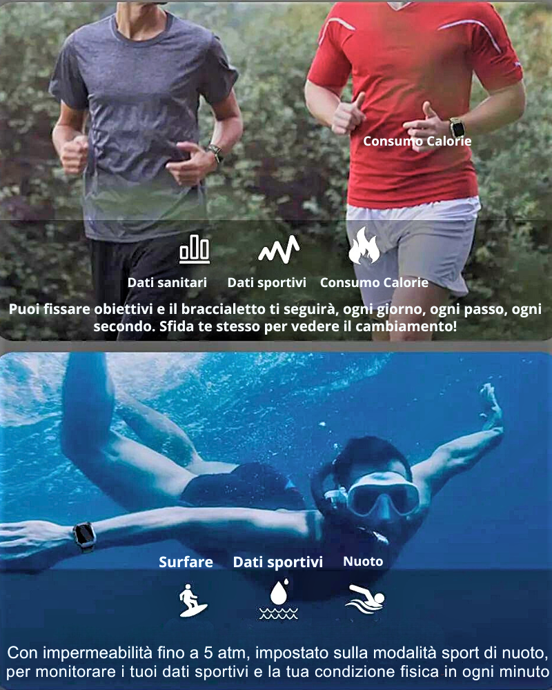 Smartwatch deportivo: resistente al agua hasta 50 m y funciones avanzadas