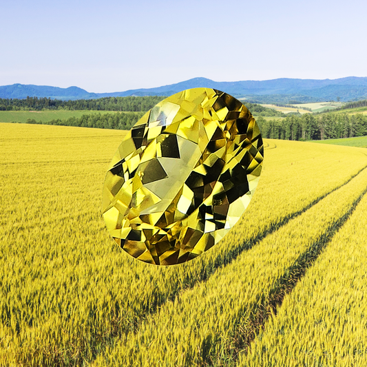 Zaffiro Giallo Lab Grown Taglio Ovale