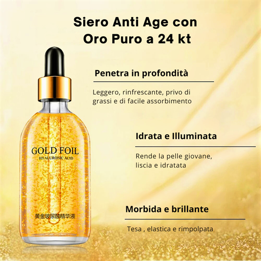 Siero Anti Age con Oro 24KT e Principi Attivi