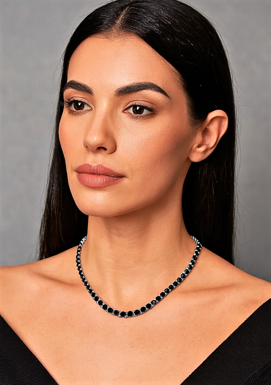 Collana Tennis con Moissaniti Nere