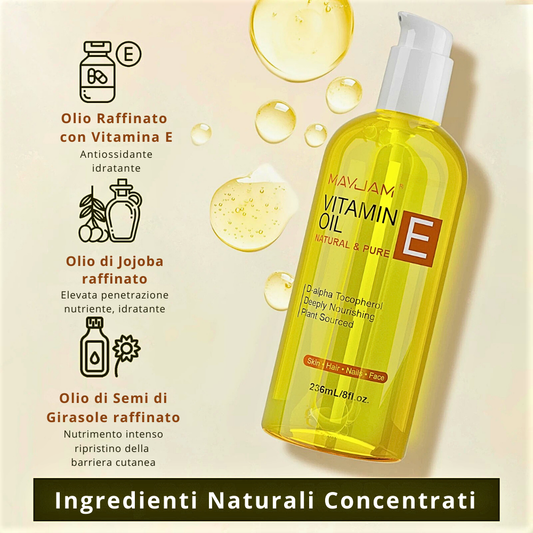 Olio alla Vitamina E per pelle, capelli e unghie