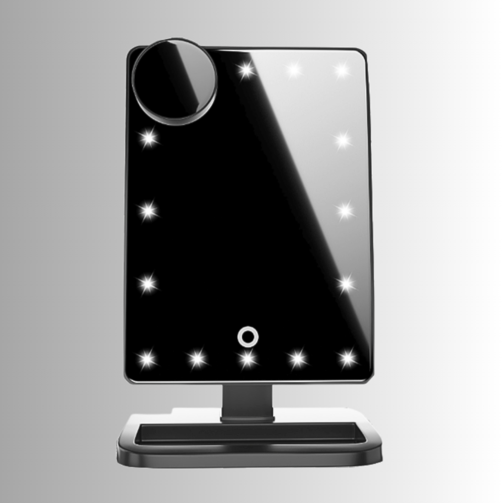 Touch Screen Makeup Mirror with LED Lights and Bluetooth Speaker