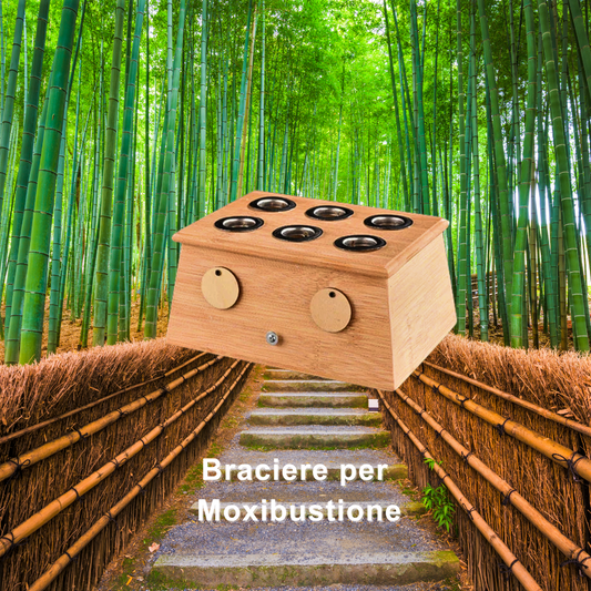 Braciere per Moxibustione in Legno di Bamboo
