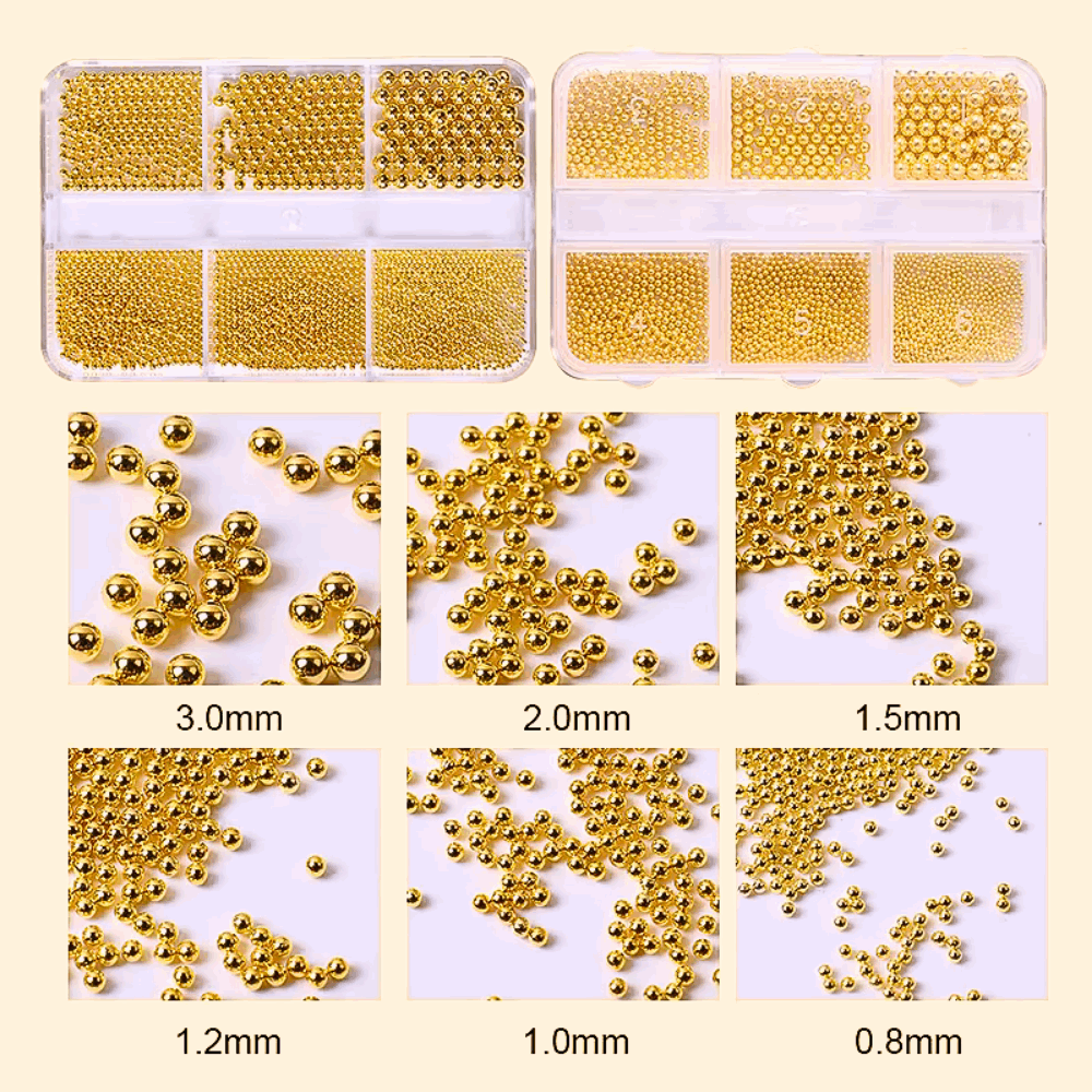 Set di Micro Sfere in Acciaio Placcato: Eleganza e Creatività per Nail Art Esclusive