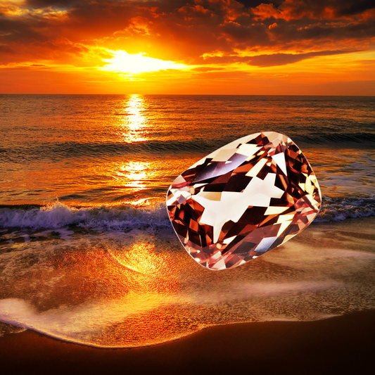 Zaffiro Arancio Lab Grown Taglio Cuscino Allungato