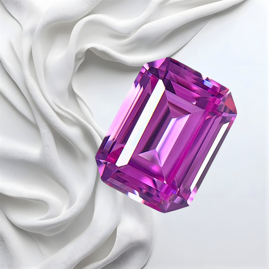 Zaffiro Rosa Lab Grown Taglio Smeraldo