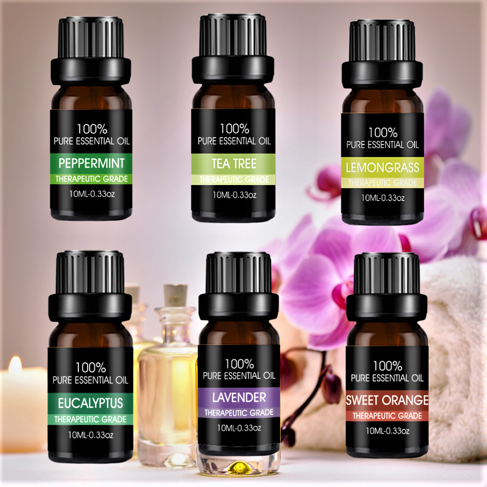 Aceites esenciales orgánicos naturales para aromaterapia y masajes de grado terapéutico